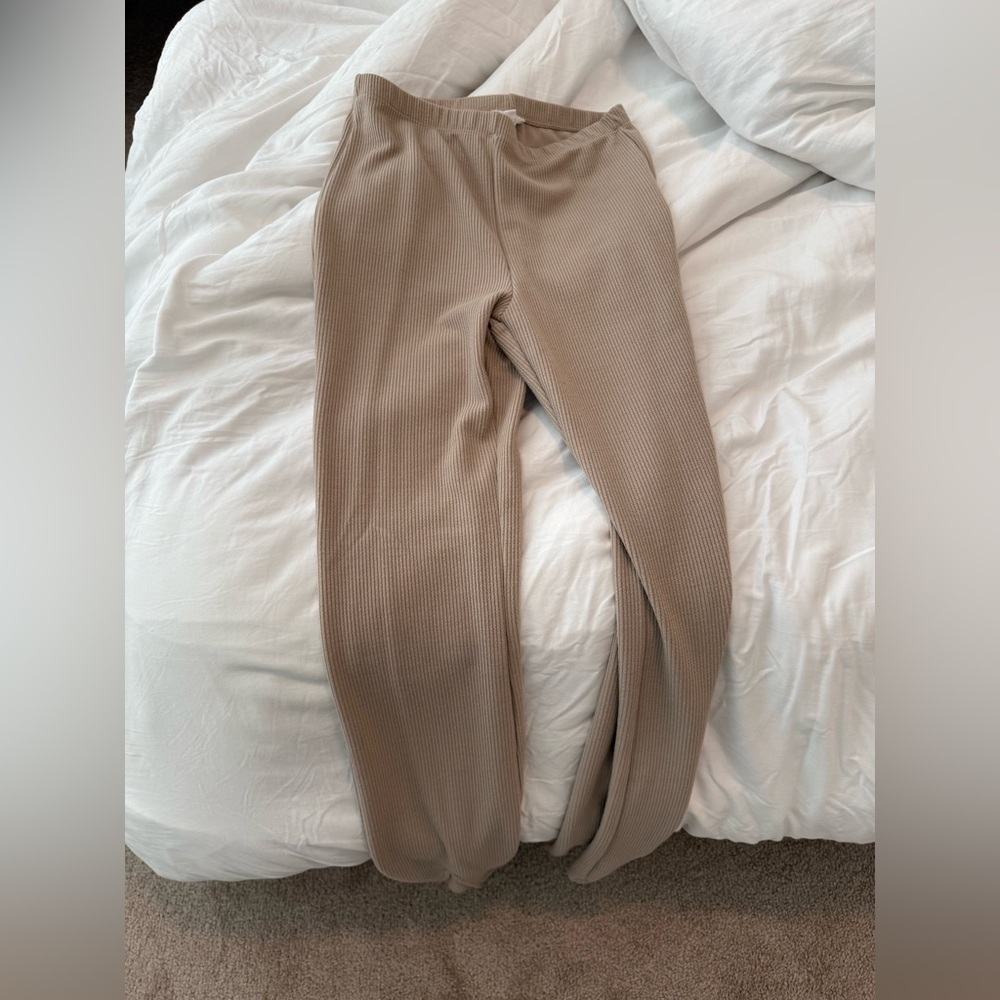 Boutique yoga pants with split hem